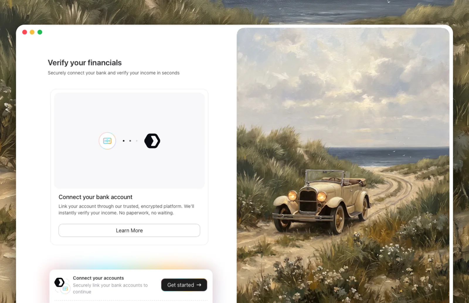 Dealer desk starting a buyer application on Carousel